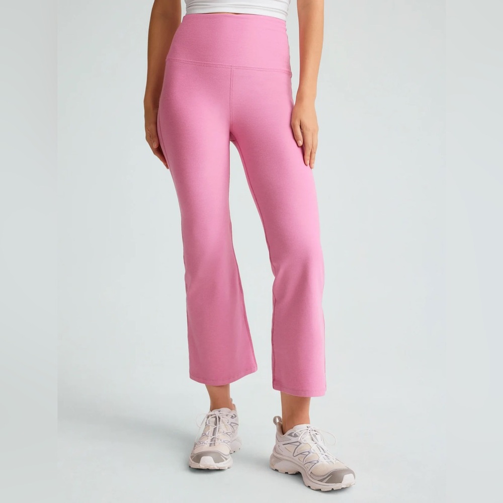 NWT Beyond Yoga Spacedye Retro Cropped Pant | Sz L | Pink Bloom Heather